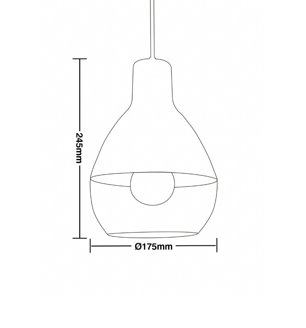 Luminária Pendente Taschibra Baloon E27 Preto - 0211013018