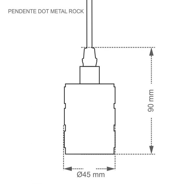 Luminária Pendente Taschibra Dot Metal Rock Preto - 15050793