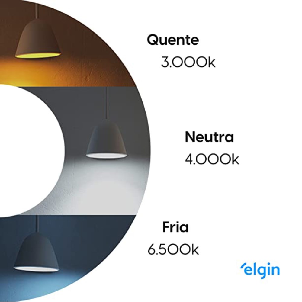 Luminária Sobrepor Elgin Inteligente Redonda 18W 3000K - 6000K - 48D18WSRWIFI