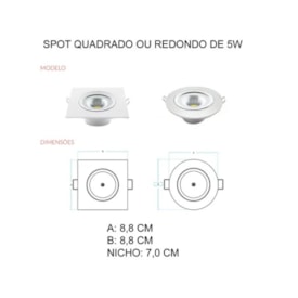 Luminária Spot Avant Redonda 5W 3000K Branca - 863020571