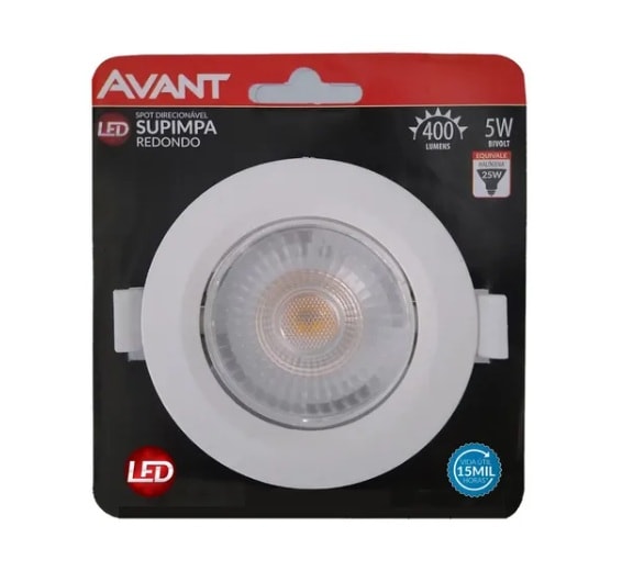 Luminária Spot Avant Redonda 5W 3000K Branca - 863020571