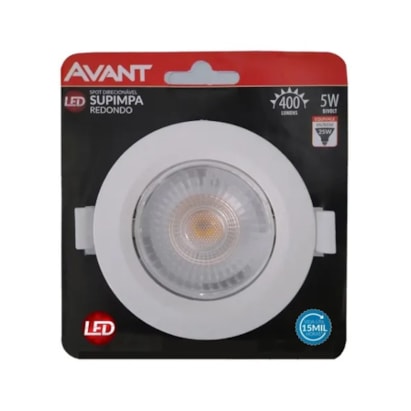 Luminária Spot Avant Redonda 5W 3000K Branca - 863020571
