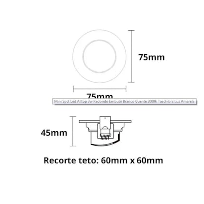 Luminária Spot CTB Redonda Downlight 3W 6000K Branca - 14994