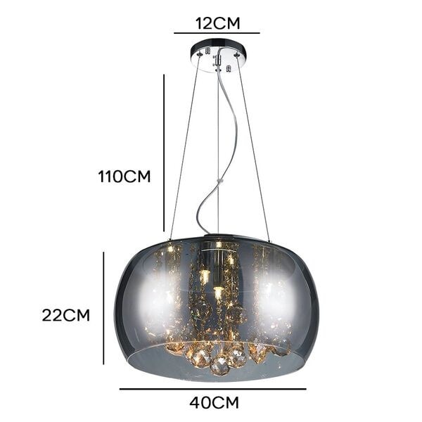 Lustre Pendente Bella Soho Cromadado / Transparente - PD002CR