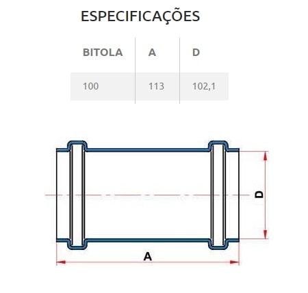 Luva de Correr PVC para Esgoto Tigre 100mm 4