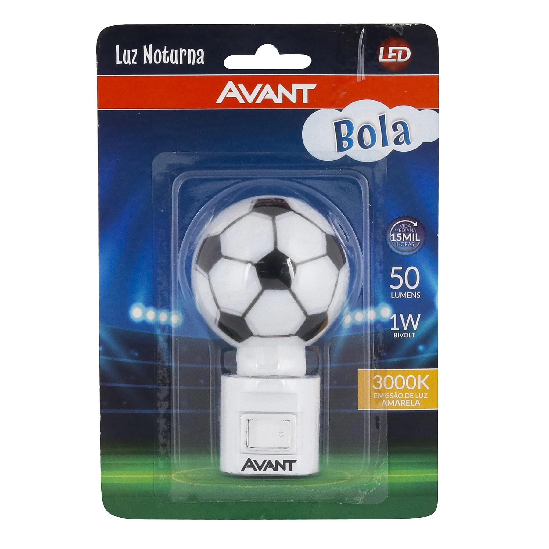 Luz Noturna LED Avant Bola 1W 3000K Bivolt