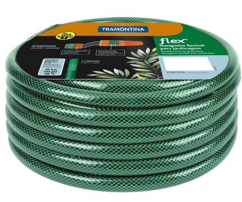 Mangueira Flex Tramontina Verde 20m com Engates Rosqueados e Esguicho