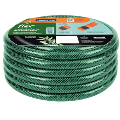 Mangueira Flex Tramontina Verde 30m com Engates Rosqueados e Esguicho