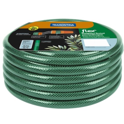 Mangueira Flex Tramontina Verde 30m com Engates Rosqueados e Esguicho