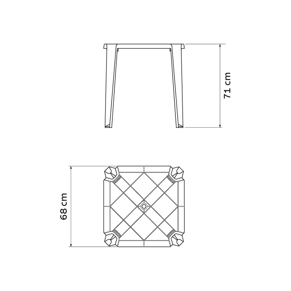 Mesa de Plástico Tramontina Noronha Quadrada Branca - 92315010
