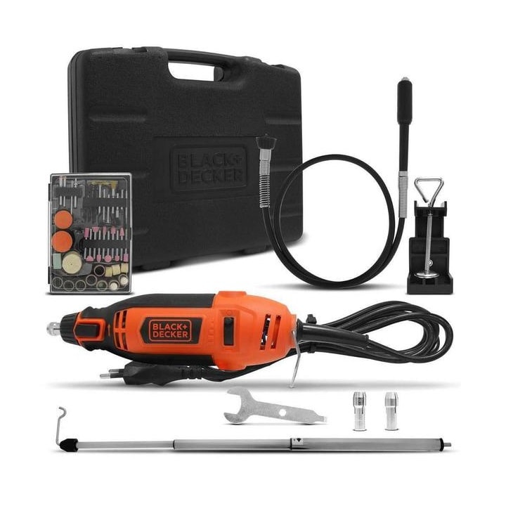 Micro Retifica Black+Decker Kit com Maleta e 113 Acessórios 180w 127v - RT18KA-BR