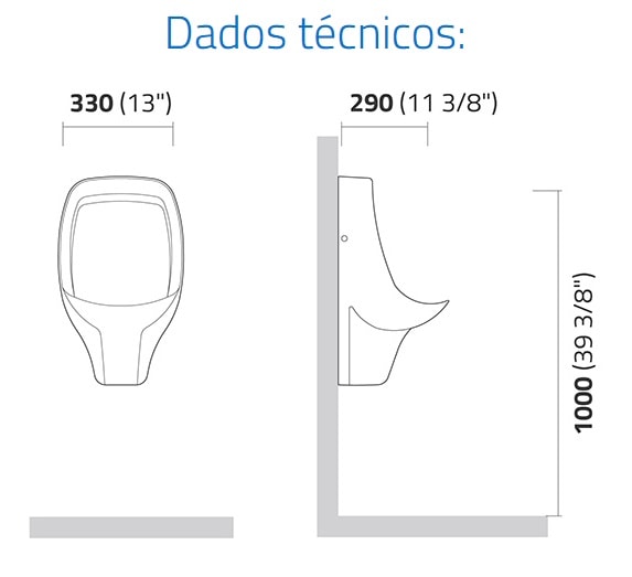 Mictório Icasa com Sifão Integrado 52x34cm Branco - IM1S00