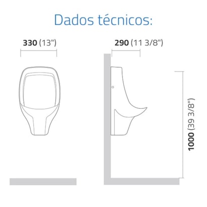 Mictório Icasa com Sifão Integrado 52x34cm Branco - IM1S00