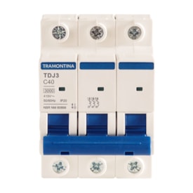 Minidisjuntor TDJ3 3 P 40 A 3 kA curva C Tramontina - 58013109