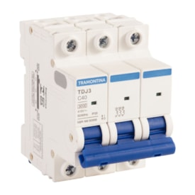 Minidisjuntor TDJ3 3 P 40 A 3 kA curva C Tramontina - 58013109