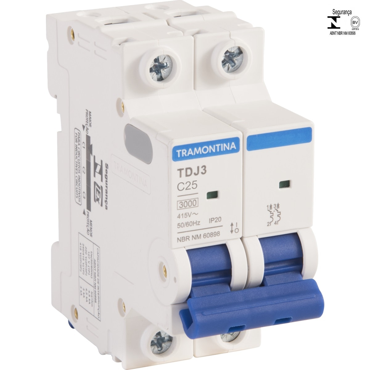 Minidisjuntor Tramontina 2P 25A TDJ32C25 Curva C - 58012107