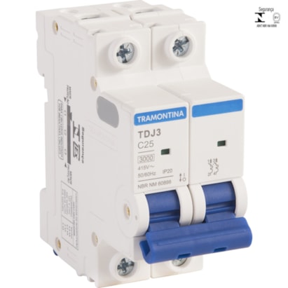 Minidisjuntor Tramontina 2P 25A TDJ32C25 Curva C - 58012107