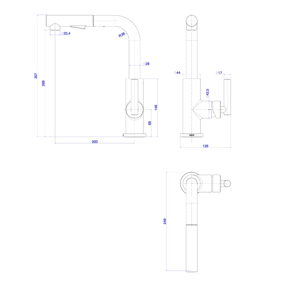 Misturador Monocomando Bica Articulada Para Cozinha Deca Beta Cromado - 2256.C109.F.INT