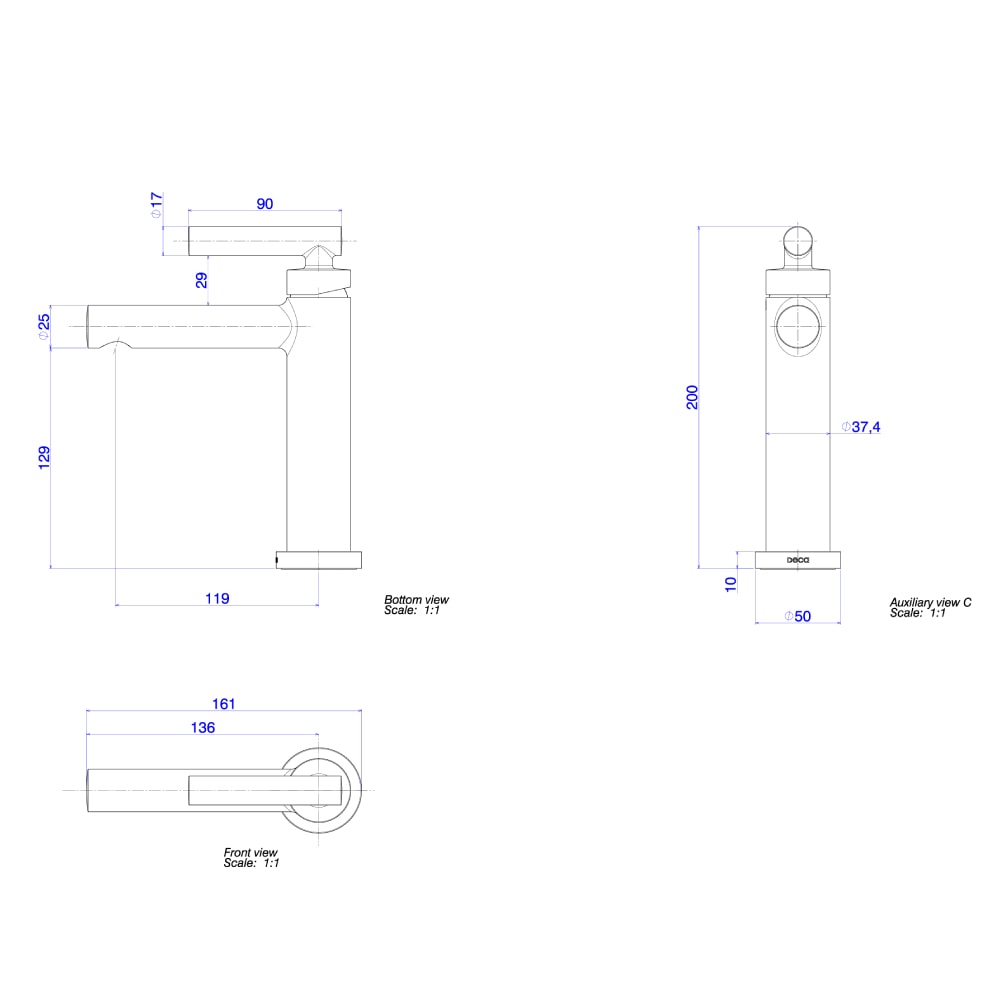 Misturador Monocomando Para Banheiro Deca Beta Bica Baixa Cromado - 2875.C109