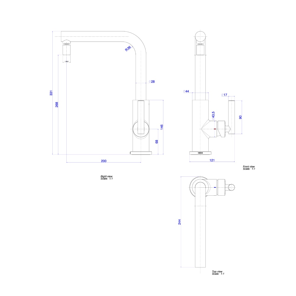 Misturador Monocomando Para Cozinha Deca Beta Cromado - 2256.C109