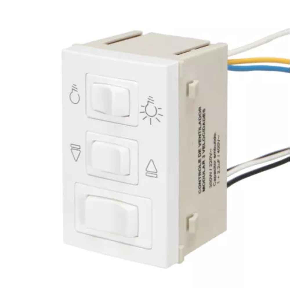 Módulo Controle de Ventilador MarGirius Sleek 3 Velocidades Branco - 19330