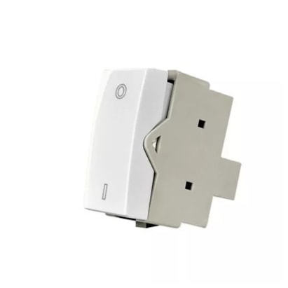 Módulo Interruptor Bipolar Simples Margirius Sleek 10A 250V Branca Brilhante - 16056