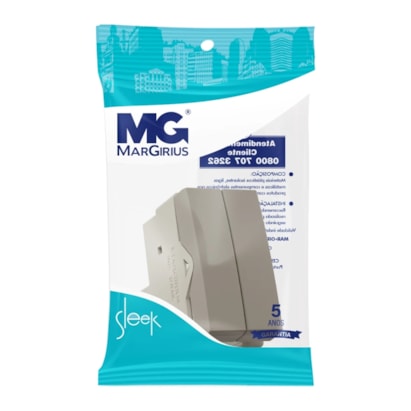 Módulo Interruptor Duplo Paralelo Margirius Sleek 10A 250V Argila - 22944