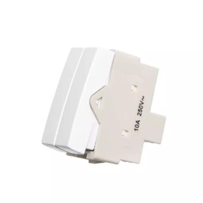 Módulo Interruptor Duplo Paralelo Margirius Sleek 10A 250V Branco Brilhante - 18725