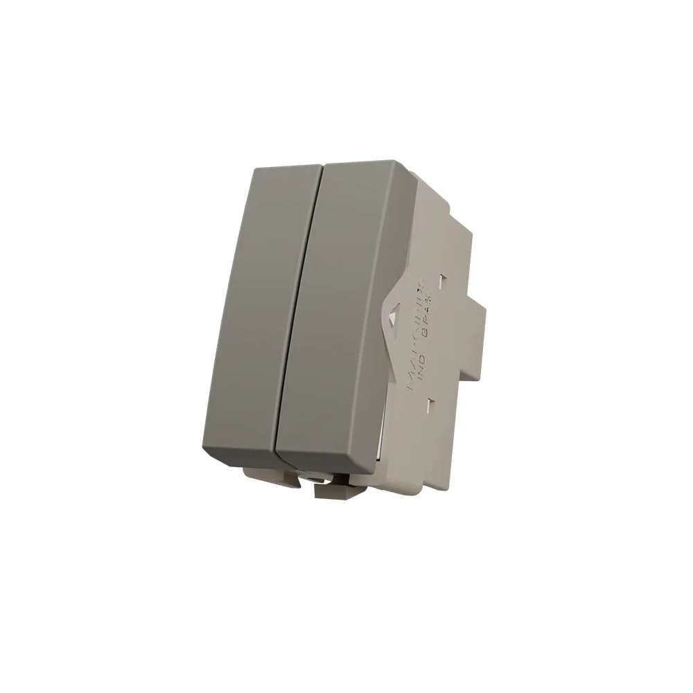 Módulo Interruptor Duplo Simples Margirius Sleek 10A 250V Argila - 22311