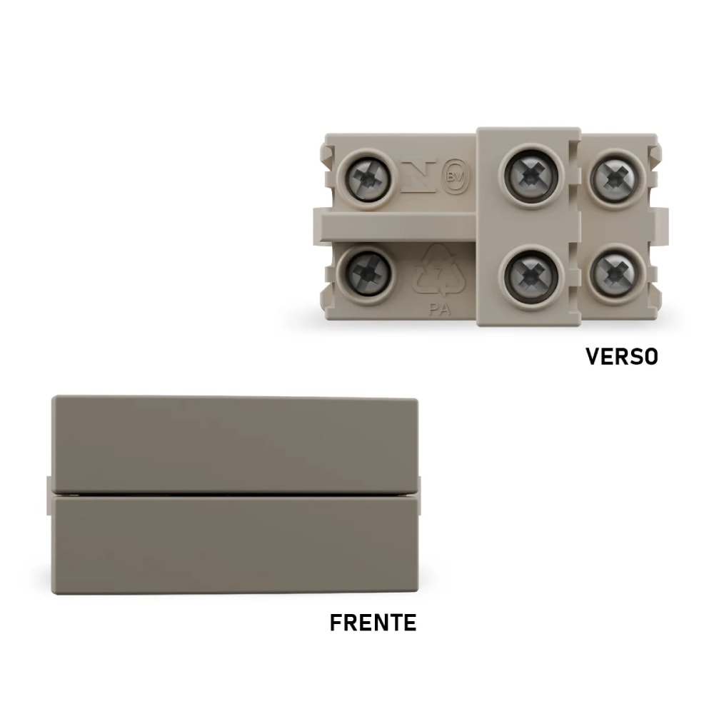 Módulo Interruptor Duplo Simples Margirius Sleek 10A 250V Argila - 22311