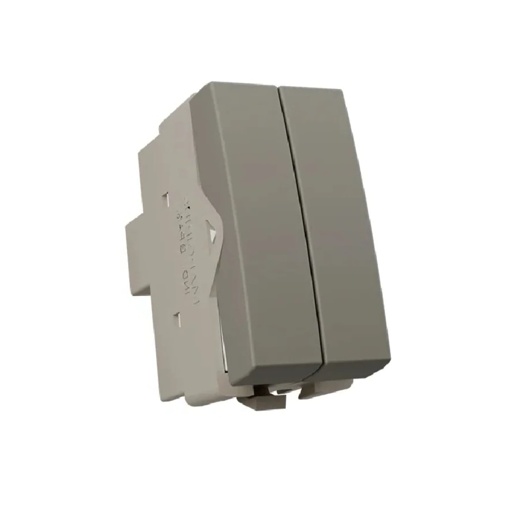Módulo Interruptor Duplo Simples Margirius Sleek 10A 250V Argila - 22311