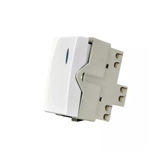 Módulo Interruptor Paralelo com Luz Margirius Sleek 10A 250V Branca Brilhante - 16059