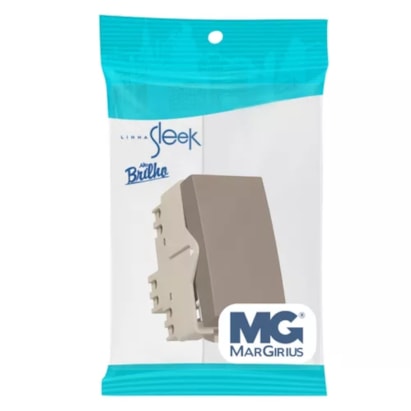 Módulo Interruptor Simples Margirius Sleek 10A 250V Argila - 22065