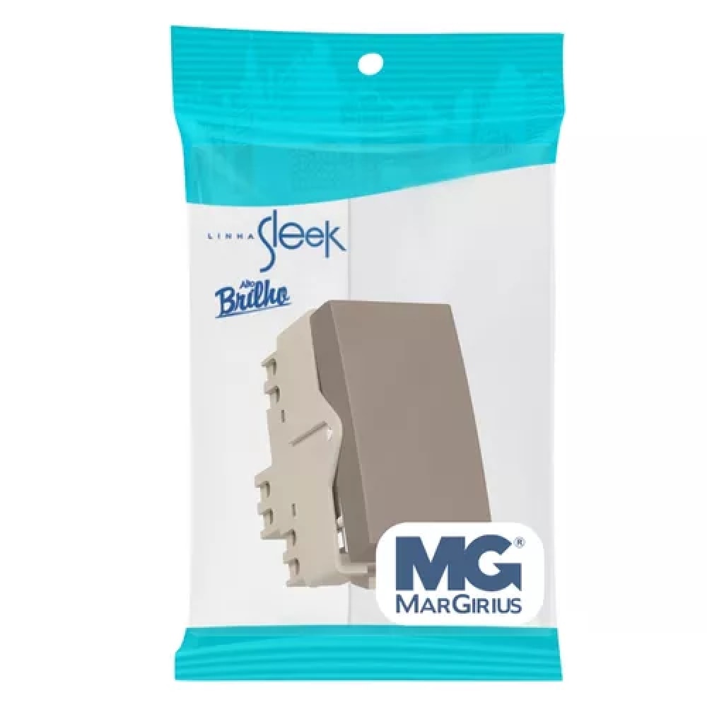 Módulo Interruptor Simples Margirius Sleek 10A 250V Argila - 22065