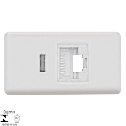Módulo para Tomada de Telefone RJ 11 Tramontina Branco