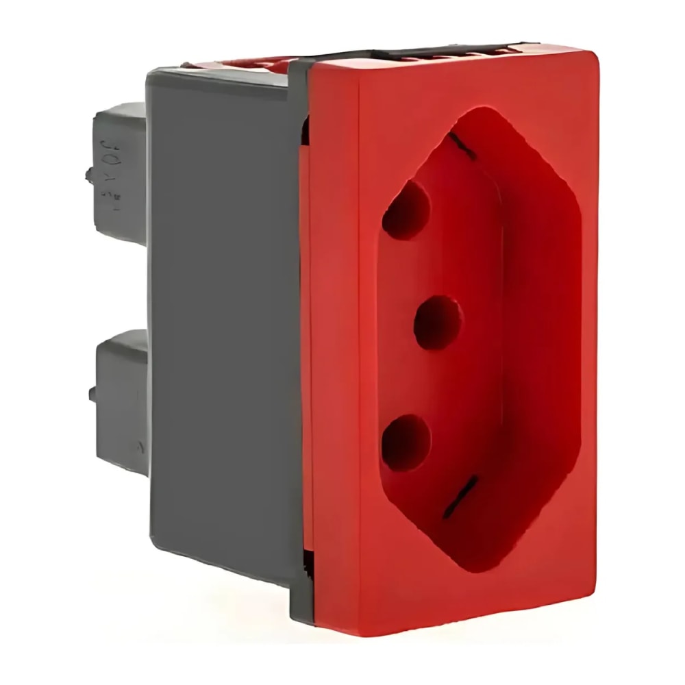 Módulo Tomada 2P+T Margirius 20A Clean Vermelho - 14407