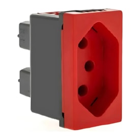 Módulo Tomada 2P+T Margirius 20A Clean Vermelho - 14407