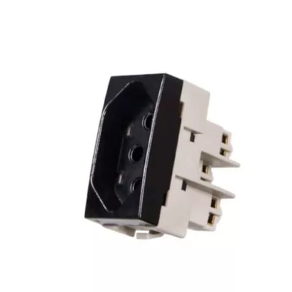 Módulo Tomada 2P+T Margirius Clean 10A 250V Preto Ebony Acetinado - 16817