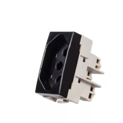 Módulo Tomada 2P+T Margirius Clean 20A 250V Preto Ebony Acetinado - 16819