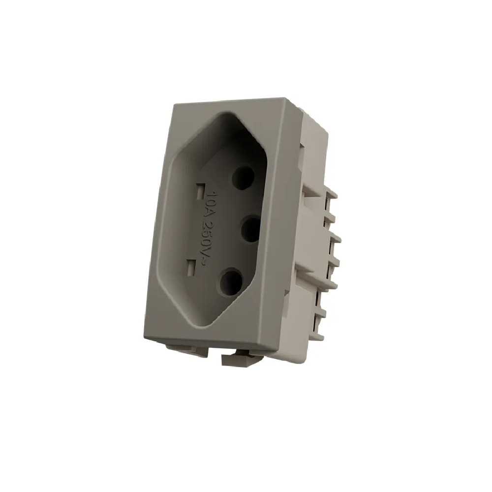 Módulo Tomada 2P+T Margirius Sleek 10A 250V Argila - 22061