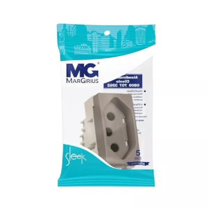 Módulo Tomada 2P+T Margirius Sleek 10A 250V Argila - 22061
