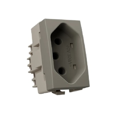 Módulo Tomada 2P+T Margirius Sleek 10A 250V Argila - 22061