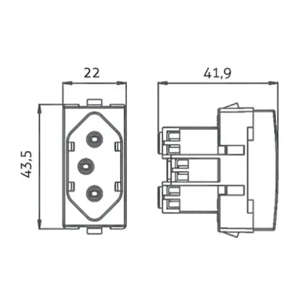 Módulo Tomada 2P+T Margirius Sleek 20A 250V Argila - 22063