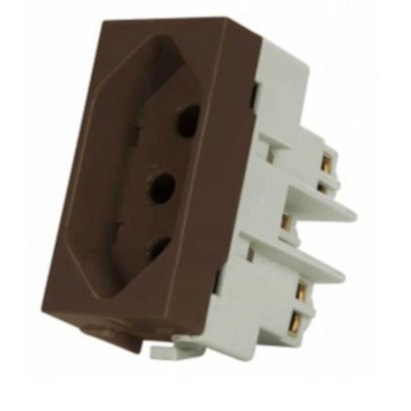 Módulo Tomada 2P+T Margirius Sleek 20A 250V Marrom Brilhante - 17146