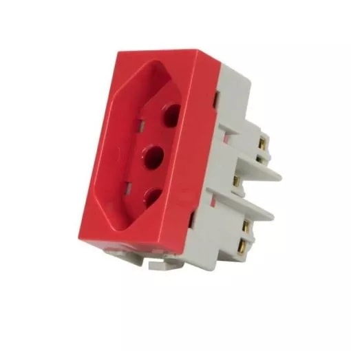 Módulo Tomada 2P+T Margirius Sleek 20A 250V Vermelho Brilhante - 15918