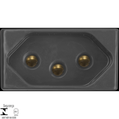 Módulo Tomada 2P+T Tramontina 10 A 250 V Grafite