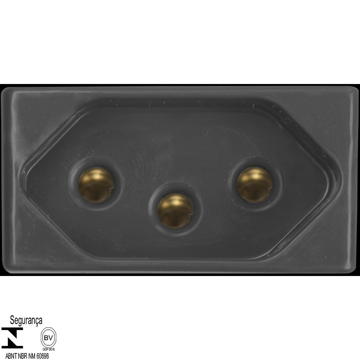 Módulo Tomada 2P+T Tramontina 20 A 250 V Grafite