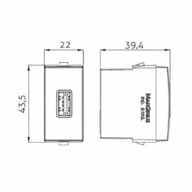 Módulo Tomada Carregador USB Margirius Sleek 2A Bivolt Argila - 22294