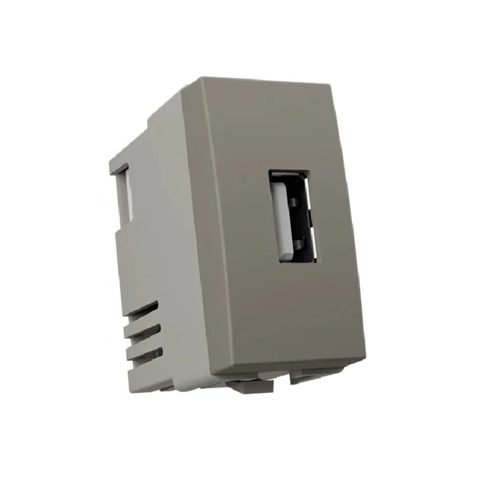 Módulo Tomada Carregador USB Margirius Sleek 2A Bivolt Argila - 22294