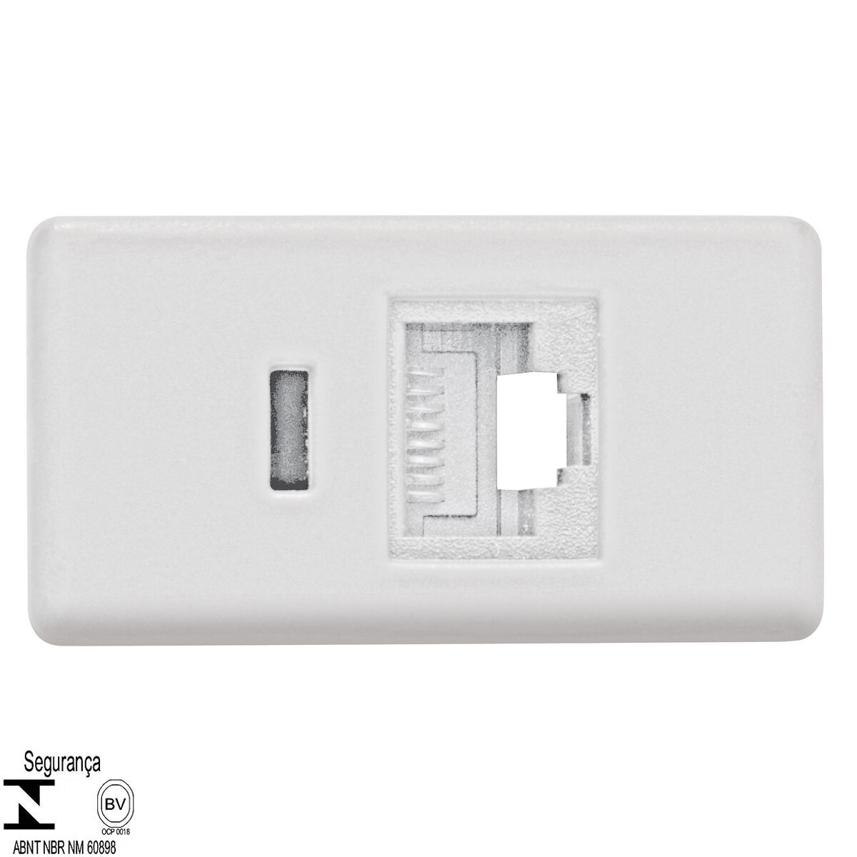 Módulo Tomada de Transmissão de Dados Tramontina RJ 45 Cat 6 Branco